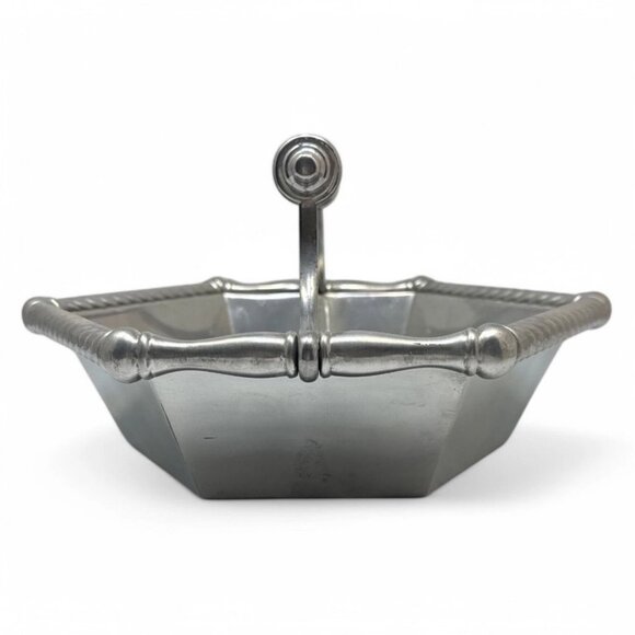 REED & BARTON "Bannister" Divided Serve Ware w/ Cherry Wood Handle - GVC - Picture 6 of 9